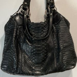 VINTAGE PAURIC SWEENEY Black PYTHON Shoulder Bag